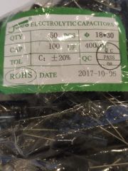 5 ADET - 100UF 400V 105C 18X30 ELEKTROLİTİK ALÜMİNYUM KONDANSATÖR