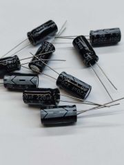 100 ADET - 220UF 50V 105C 8X16 ELEKTROLİTİK ALÜMİNYUM KONDANSATÖR