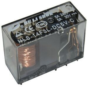 HLS-14F3L-DC5V-C    5A 5V 8 PIN    ÇİFT KONTAK RÖLE