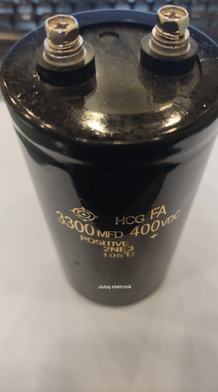 3300UF 400V 65X120 105C VİDALI ALÜMİNYUM KONDANSATÖR - ONLİNE ÖZEL FİYAT