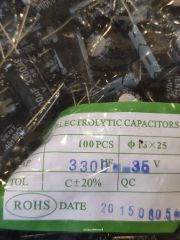 3300UF 35V 105C 16X25 ELEKTROLİTİK ALÜMİNYUM KONDANSATÖR