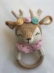 Amigurumi Ceylan Diş Kaşıyıcılı Çıngırak ve Patik Seti