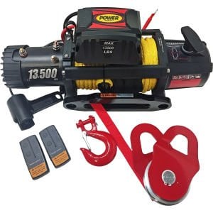 Power Winch 13500 lb Sentetik Halatlı Off-Road 4x4 Elektrikli Vinç 12V