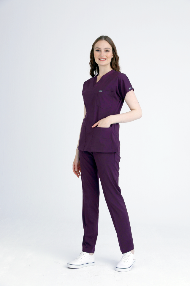 Scrubs | Mürdüm | Alt & Üst Üniforma Takımı | Balform