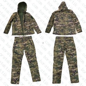 Goratex Soğuk İklim Softshell Mont Pantolon Multicam