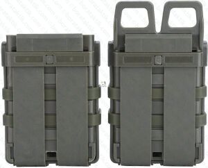 Hızlı 5.56 Haki Yeşil Şarjör Cebi +2x 9mm Şarjör Cebi Plastik Fast Mag Pouch