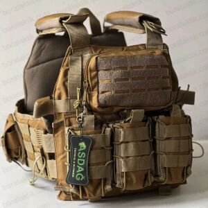 Tan Desert Asdağ QR Hücum Yeleği Kurtulmalı Quick Release HK33 Mpt76 MPT55 Ak47  (Plakalıklı)