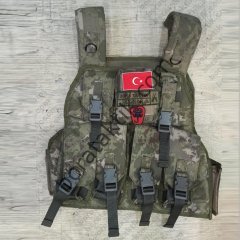 AK47  Hücum Yeleği  Yeni TSK Kamuflaj Kapaklı (Plakalıklı)