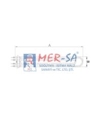Çamaşır Makinesi Rezistansı 2000+2500W 43,7cm