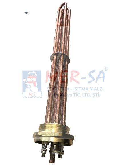 Kazan Rezistansı 3*3333W 2'' Trifaze Kovan Borulu Bakır 40cm