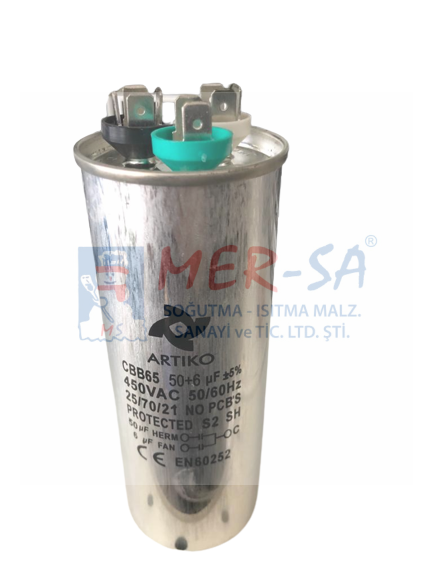 Kondansatör Split Klima 50 + 6 uF 4+4+4 370 V