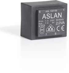 2x9V 2VA Kapalı Trafo ASL 104209