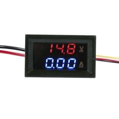 0-100V / 0-5A - Dijital Volt( Kırmızı)/Ampermetre(Mavi)-0.28inch