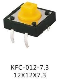 KFC-012-7,3F	TAC SWITCH 12X12-7,3MM KAPAK TAKILABİLEN MODEL SARI COVER