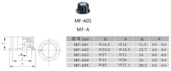 MF-A04 Bakalit Düğme Çap33mm-Yuvası6,3mm Yandan vidalı