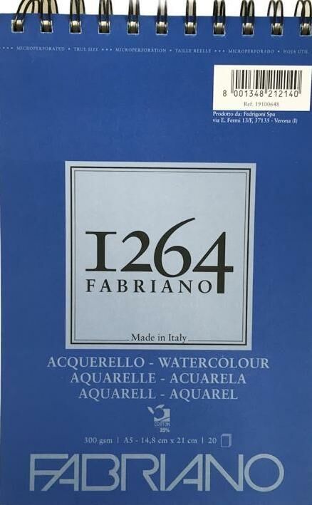 FABRIANO 1264 WATERCOLOUR A3 - 300 GR - F-1264 SULUBOYA DEFTERİ - ÜST SPİRALLİ