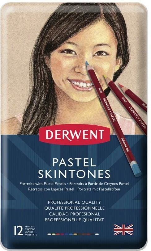 DERWENT PASTEL PENCIL SKINTONES 12'Lİ METAL KUTU (TEN RENKLERİ İÇERİR)