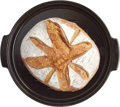 Emile Henry Seramik Yuvarlak Ekmek Fırın Kabı (32,5x30x14 / 5,2 Litre) Antrasit/Charcoal