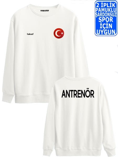 Antrenör Baskılı Türkiye Sweatshirt