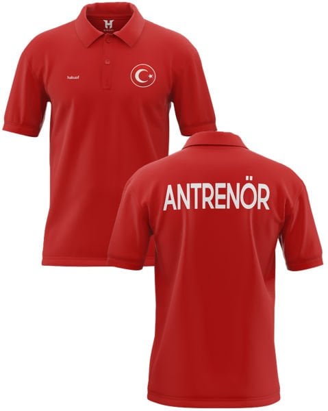 Yakalı Antrenör Baskılı Tişört Metalize Orijinal Türk Bayrağı