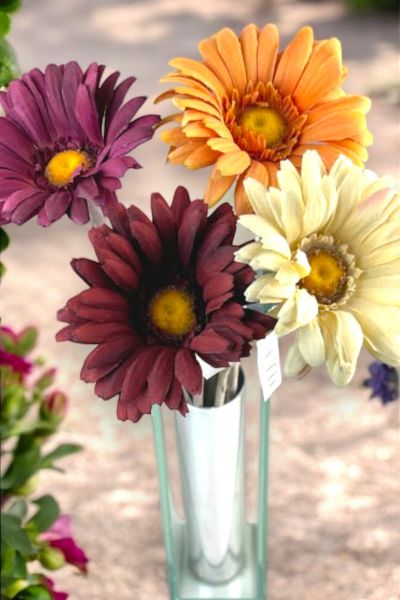 Yapay Çiçek Papatya Gerbera 63cm Bordo