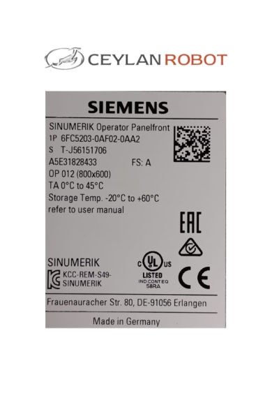 SIEMENS SINUMERIK Operator Panelfront 800x600 (6FC5203-0FA02-0AA2)
