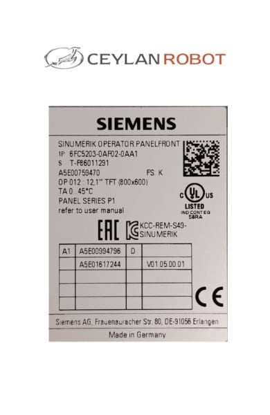 SIEMENS SINUMERIK Operator Panelfront 800x600 (6FC5203-0FA02-0AA1)