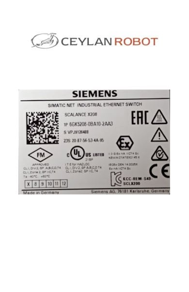 SIEMENS SCALANCE X208 SIMATIC NET INDUSTRIAL ETHERNET SWITCH (6GK5208-0BA10-2AA3)