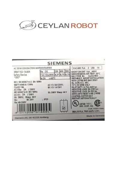 SIEMENS SIRIUS *E05* AC SEMICONDUCTIR MOTORSTARTER (3RM1102-1AA04)