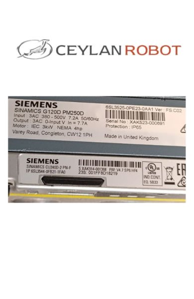 SIEMENS SINAMICS GÜÇ MODÜLÜ  G120D PM250D (6SL3525-0PE23-0AA1) + SINAMICS CU240D-2 PM-F Kontrol Ünitesi (6SL3544-0FB21-1FA0)