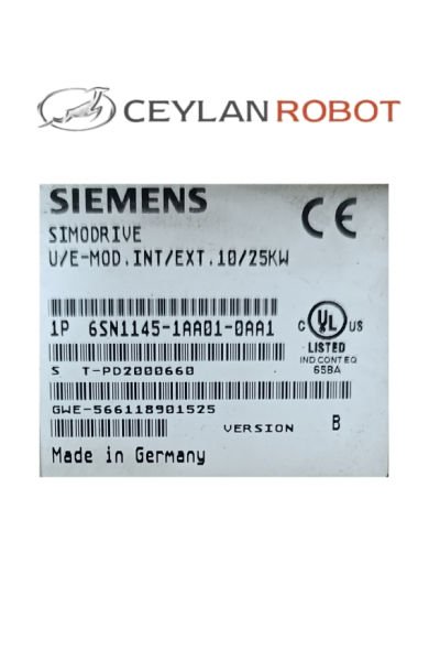 SIEMENS SIMODRIVE BESLEME MODÜLÜ, U/E-MOD. INT/EXT. 10/25KW (6SN1145-1AA01-0AA1)