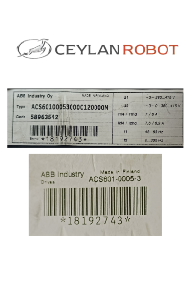 ABB INVERTER 3 FAZLI BESLEME GERİLİMİ ACS601-0005-3