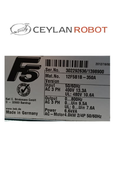 KEB COMBIVERT F5-Basıc 4 kW ÜÇ FAZLI FREKANS İNVERTÖRÜ, SÜRÜCÜ 12F5B1B-350A