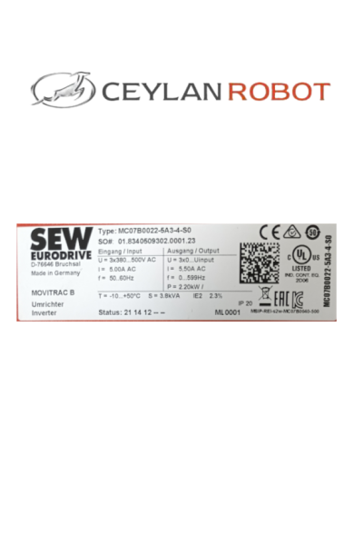 SEW EURODRIVE MOVITRAC B MC07B0022-5A3-4-S0 2.2kW İnverter