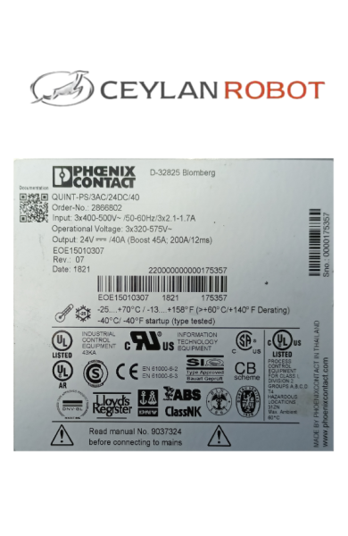 PHOENIX CONTACT QUINT-PS-3AC/24DC/40 GÜÇ KAYNAĞI 2866802