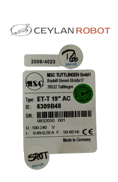 MSC TUTTLINGEN GmbH Kompakt Panel PC, ET-T 19'' AC 6309B48