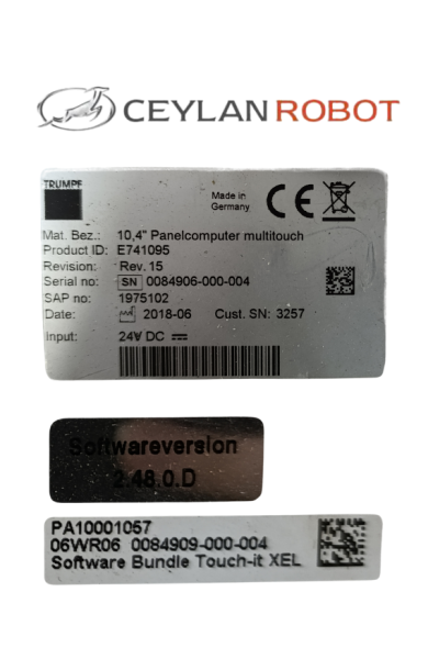 TRUMPF Endüstriyel Panelbilgisayar Çoklu Dokunmatik Terminal 10,4″ - E741095