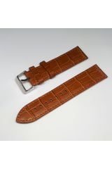 Taba Açık Kahverengi Croco Deri Saat Kayışı Kordonu 24x24 24mm