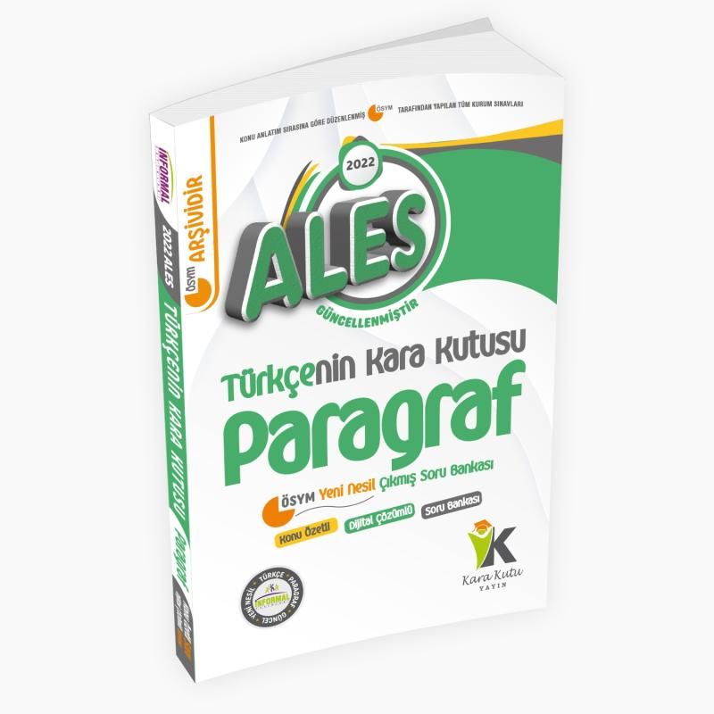 ALES Türkçenin Kara Kutusu Paragraf Konu Özetli Dijital Çözümlü Çıkmış Soru Bankası