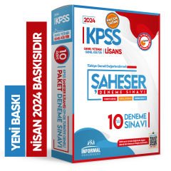 2024 KPSS Lisans GYGK ŞAHESER Türkiye Geneli Kurumsal 10’lu Dijital Çözümlü Paket Deneme