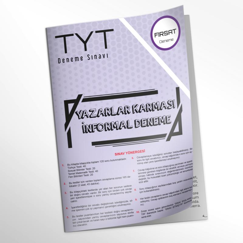 2023YKS- TYT Yazarlar Karması FIRSAT ÜRÜNÜ Türkiye Geneli D. Çözümlü Deneme Kitapçığı (Optik ekli)