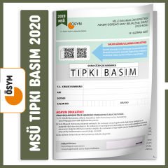 MSÜ 2020 ÖSYM Tıpkı Basım Türkiye Geneli Dijital Çözümlü Çıkmış Soru Kitapçığı