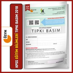 KPSS EĞİTİM BİLİMLERİ 2018 ÖSYM Tıpkı Basım Türkiye Geneli Dijital Çözümlü Çıkmış Soru Kitapçığı