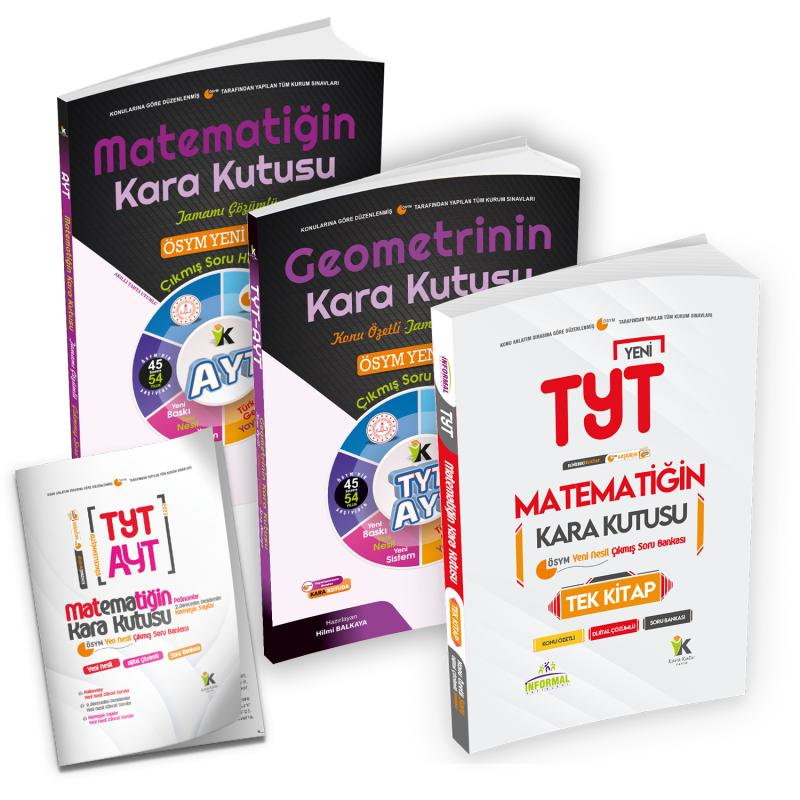 YKS TYT Matematik TEK Kitap-AYT Matematik ve Geometrinin Kara Kutusu Çözümlü Çıkmış Soru Bankası Set