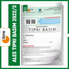 ALES 2022/3 Kasım ÖSYM Tıpkı Basım Çıkmış Soru Türkiye Geneli Dijital Çözümlü Deneme Kitapçığı