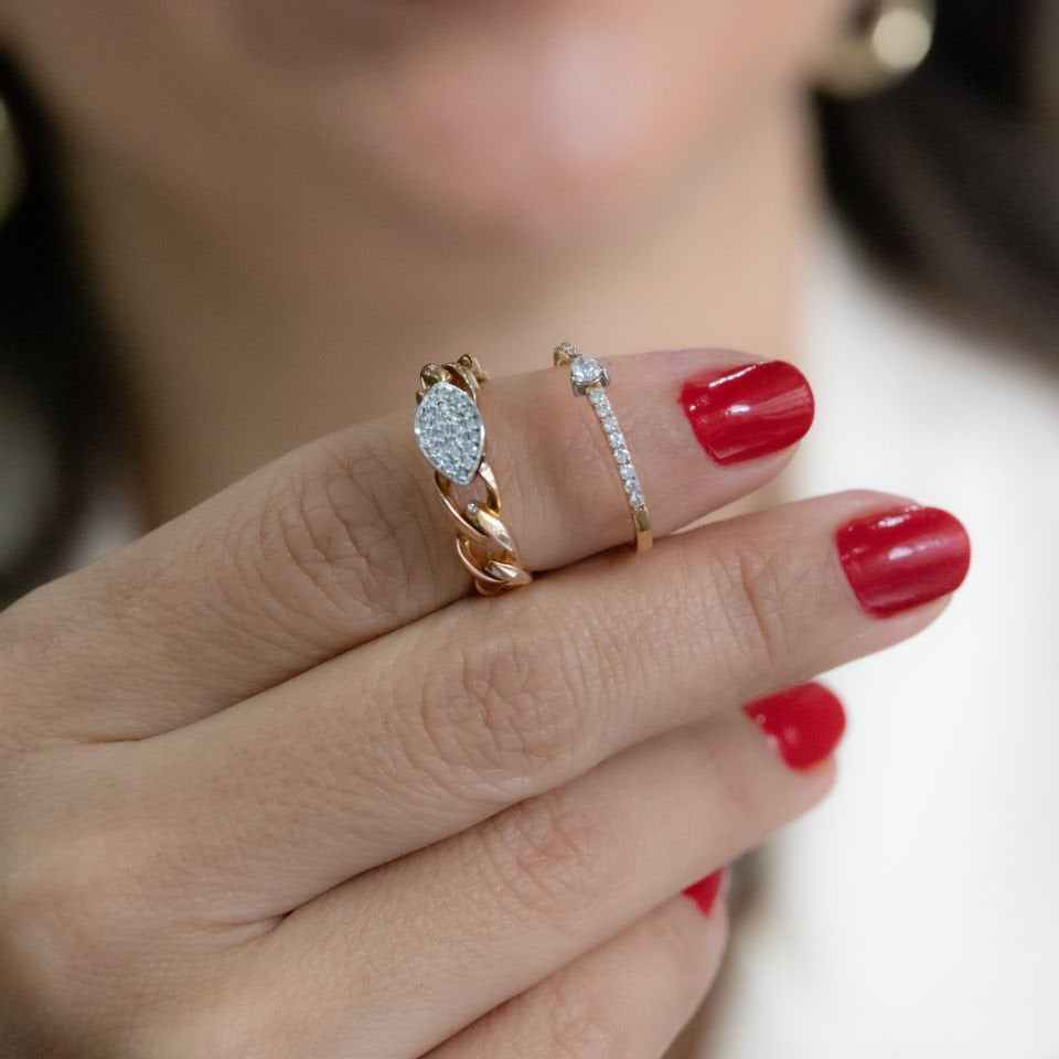 0.15 KARAT MİNİMAL ROSE GOLD PIRLANTA YÜZÜK
