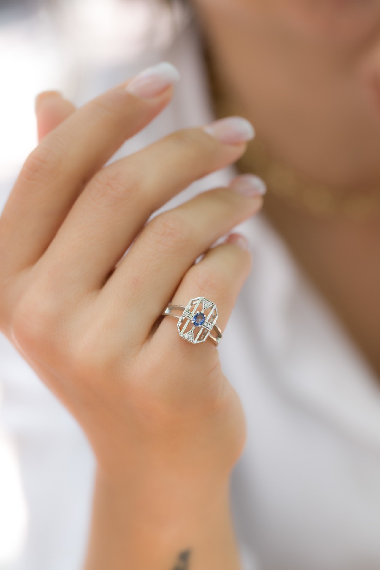 0.26 Karat Safir Pırlanta Yüzük