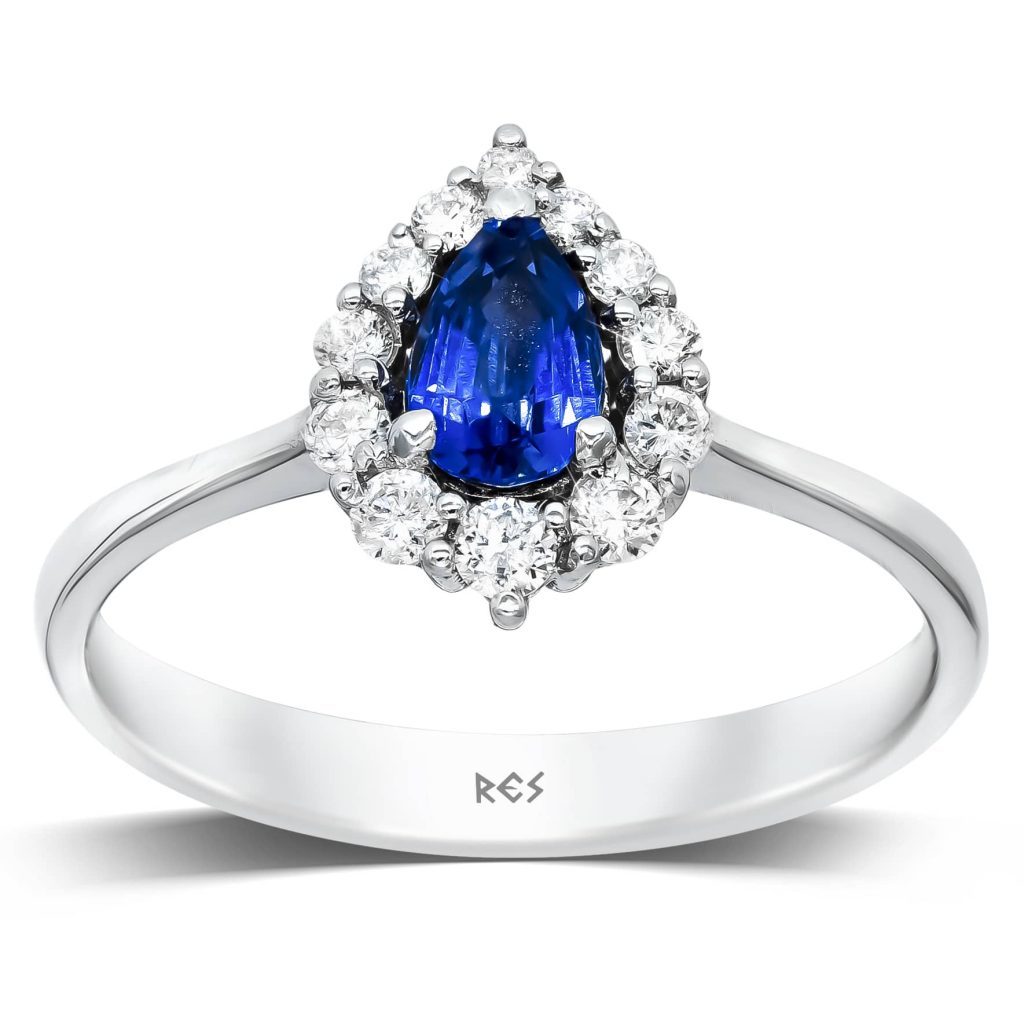 0,86 Karat Pırlantalı Safir Yüzük