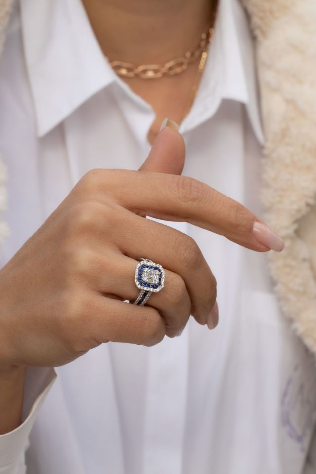 1.51 Karat Safir Baget Yüzük