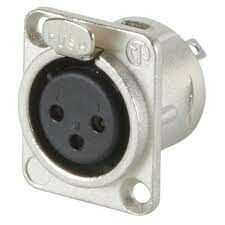 Neutrik NC3FD-L-1 3 Pin Şase Tipi Dişi XLR Konnektör